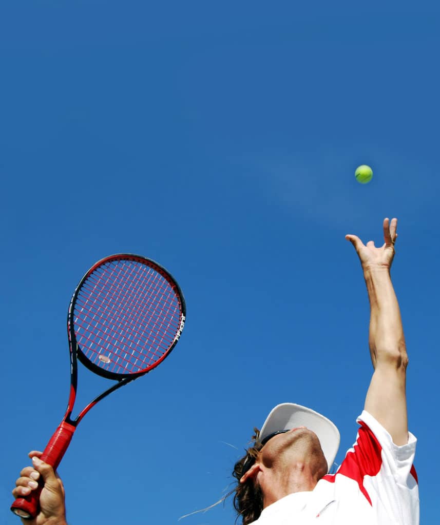 playing tennis