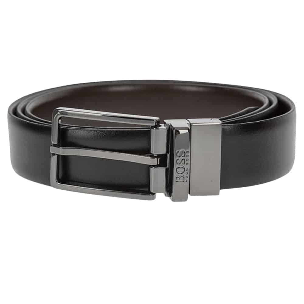 Boss Black Brown Reverse Belt closed