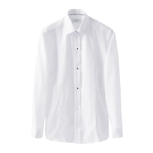 Eton Contemporary Fit Plisse Tuxedo White Dress Shirt 3