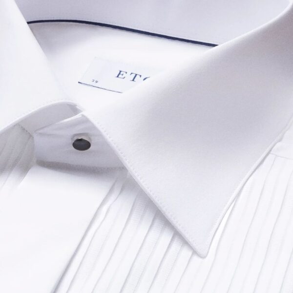 Eton Contemporary Fit Plisse Tuxedo White Dress Shirt 4