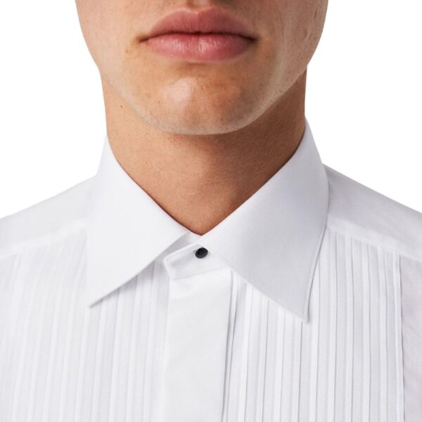 Eton Contemporary Fit Plisse Tuxedo White Dress Shirt 5