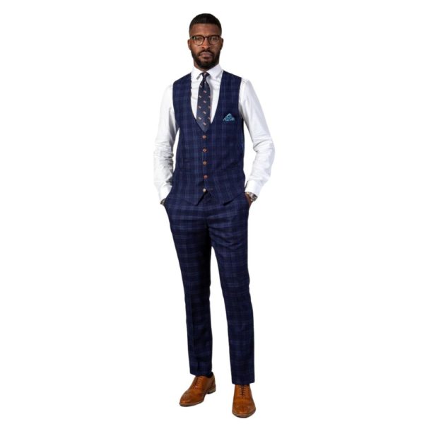 Marc Darcy Chigwell Blue Three Piece Suit 3