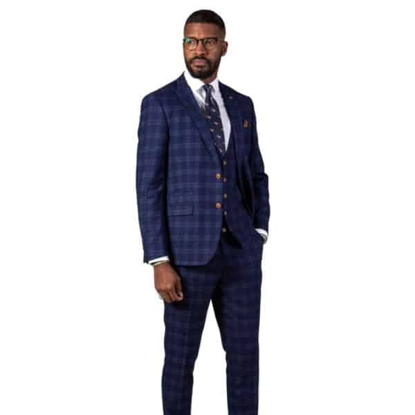 Marc Darcy Chigwell Blue Three Piece Suit