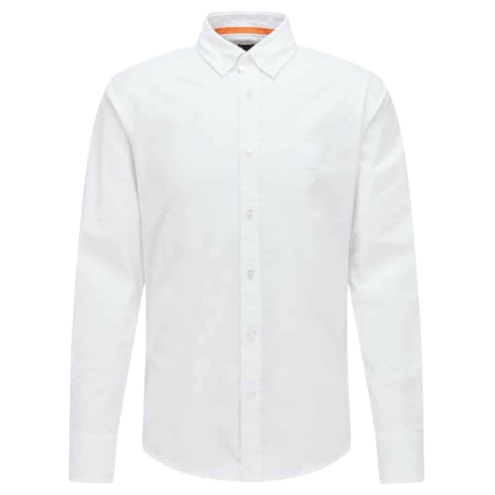 BOSS Mabsoot 2 white LS Shirt Front