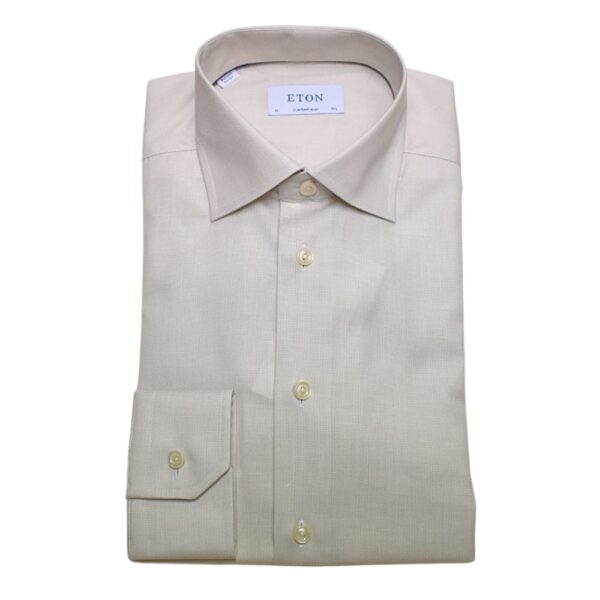 Eton Beige Putty Signature Twill Contemporary Fit Shirt 1