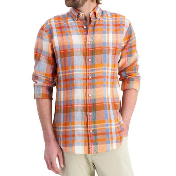 Fynch Hatton Orange Check Sleeve