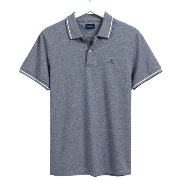 GANT Two Tone Blue Spot Polo Front