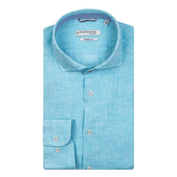 Giordano Row Linen Ocean Blue Shirt