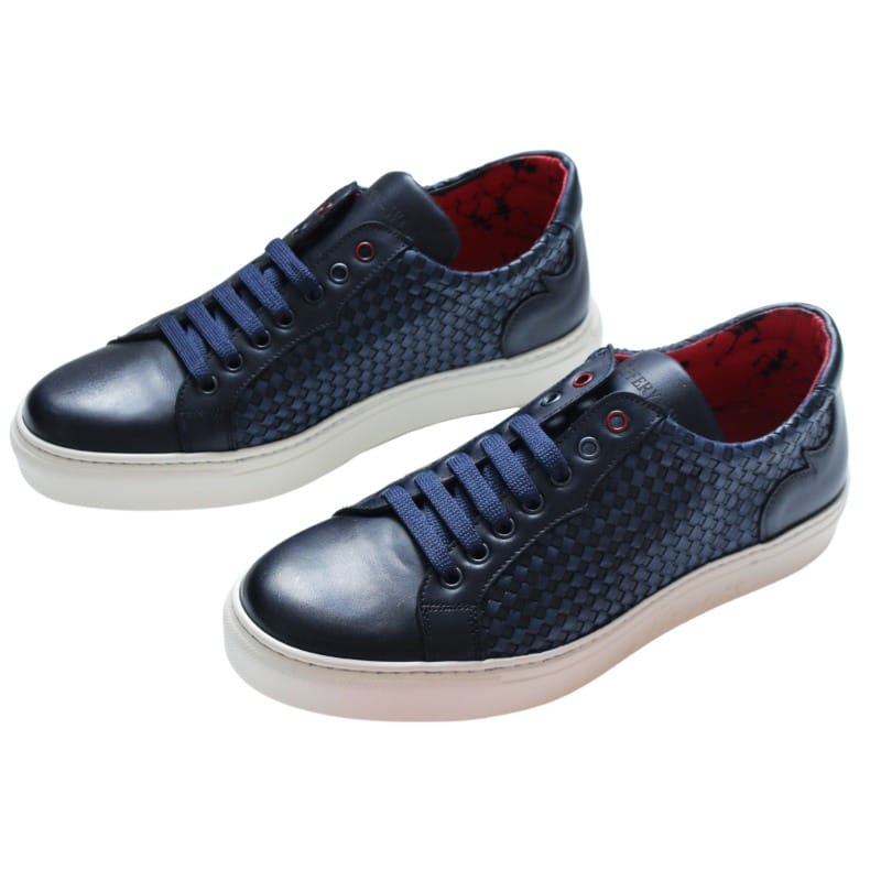 Jeffrey West navy trainers alt