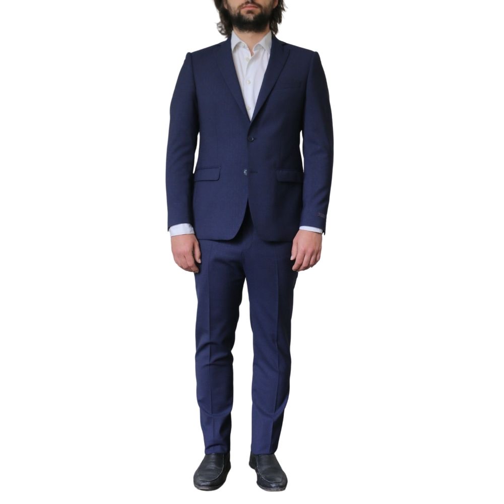 Without Prejudice Kilburn Slub Weave Navy Suit 3