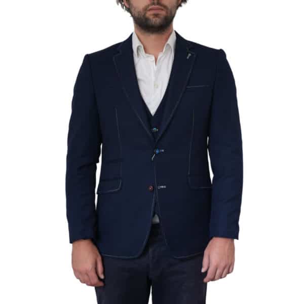 Claudio Lugli Twill Navy Jacket Waistcoat 3