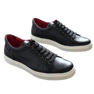 Jeffery West Apollo Black Weave Trainers 2