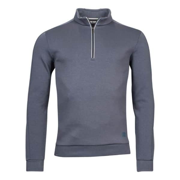 Thomas Maine Technical Stretch Grey Half Zip Pullover