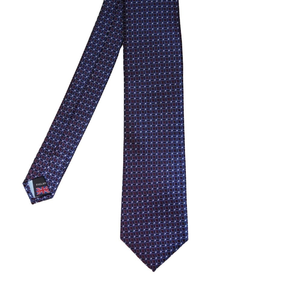 Van Buck Links Patterned Navy Tie