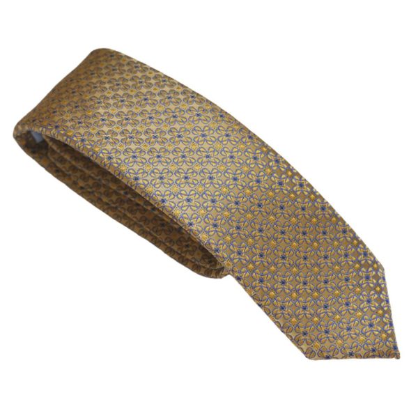 Van Buck Rosette Patterned Yellow Tie 1