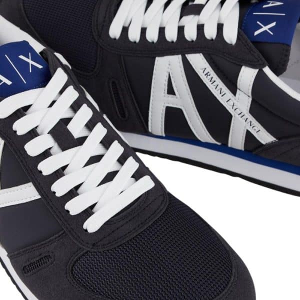 Armani Exchange Logo Navy Trainers 4