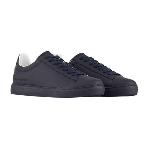 Armani Exchange PVC Leather Navy Trainers 2