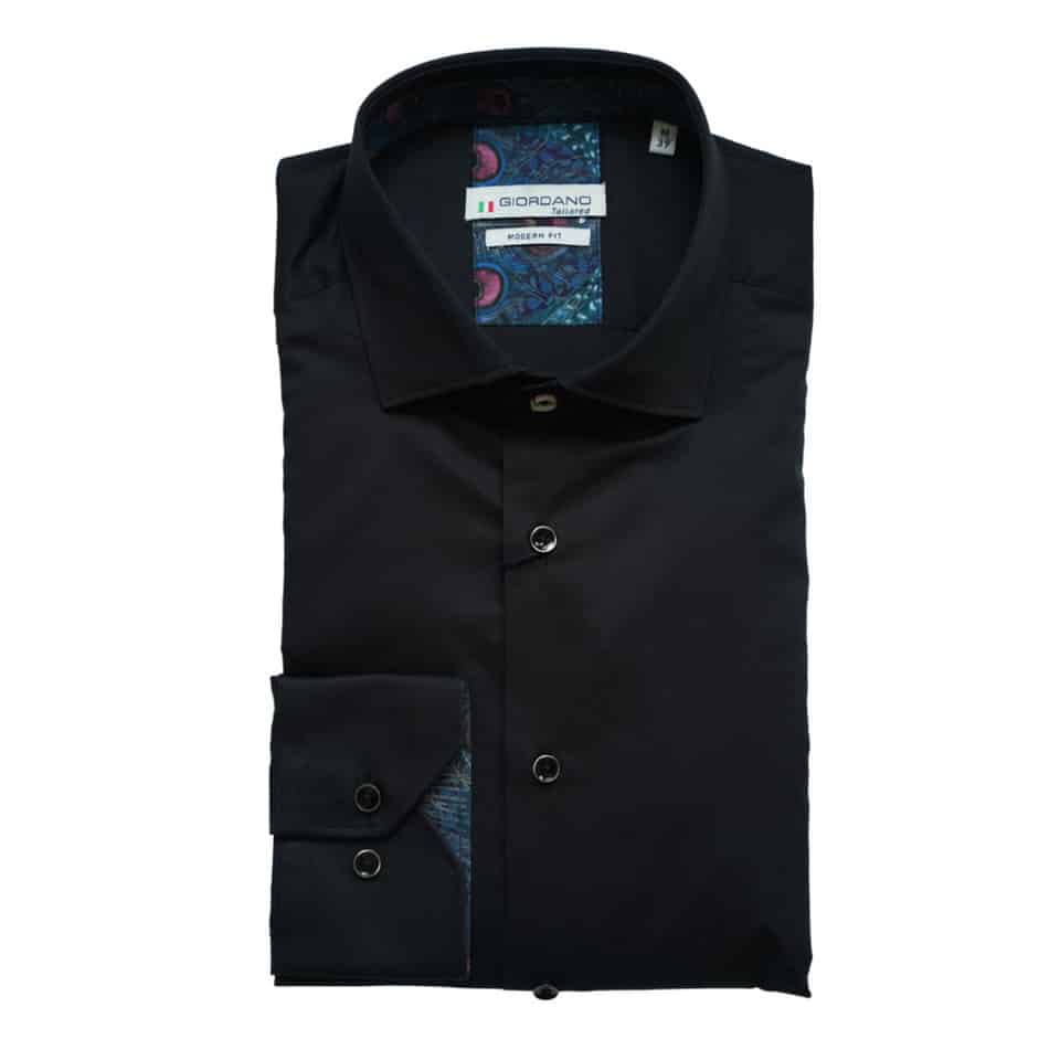 Giordano Maggiore Peacock Feathers Trim Black Shirt 1