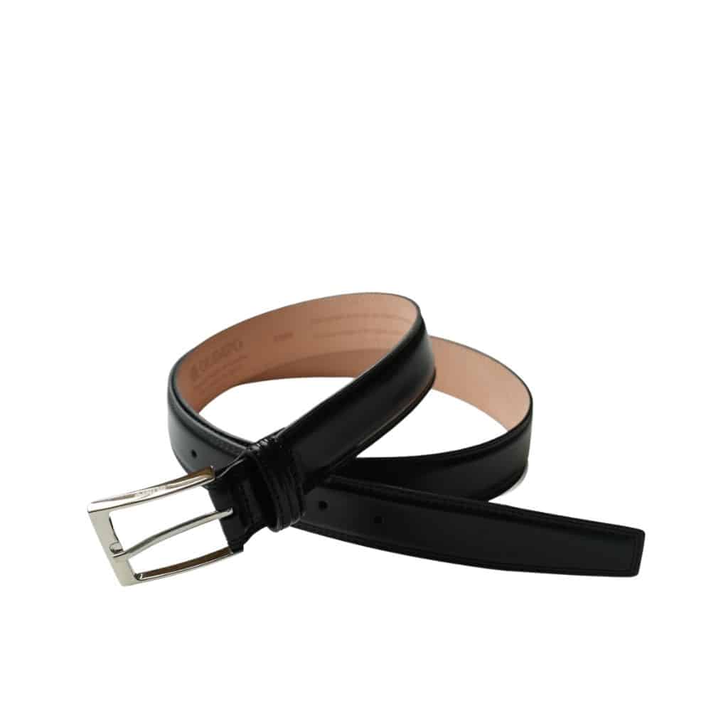 OLIMPO BLACK SMOOTH LEATHER BELT