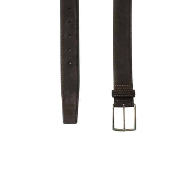 OLIMPO BROWN SUEDE LEATHER BELT SLIDE