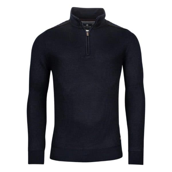 Baileys Mesh Half Zip Navy Jumper