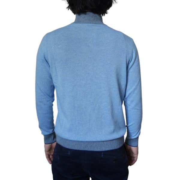 Codice Cashmere Sky Blue Half Zip Jumper