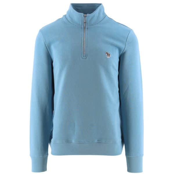 PAUL SMITH ZEBRA LOGO LIGHT BLUE HALF ZIP