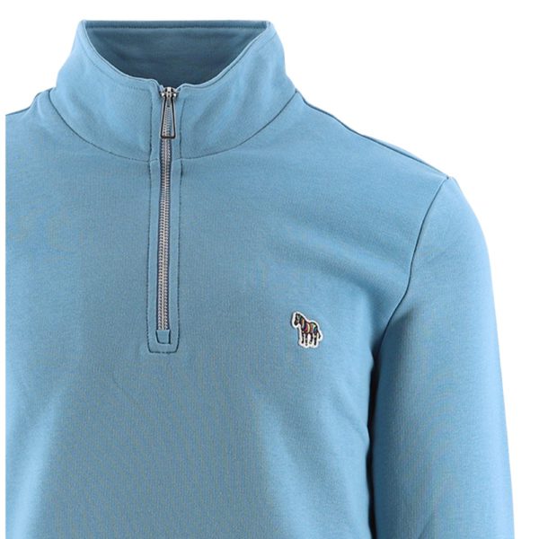 PAUL SMITH ZEBRA LOGO LIGHT BLUE HALF ZIP - Image 2