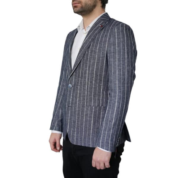 Roy Robson Linen Blend Striped Navy Jacket 1