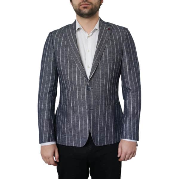 Roy Robson Linen Blend Striped Navy Jacket 3