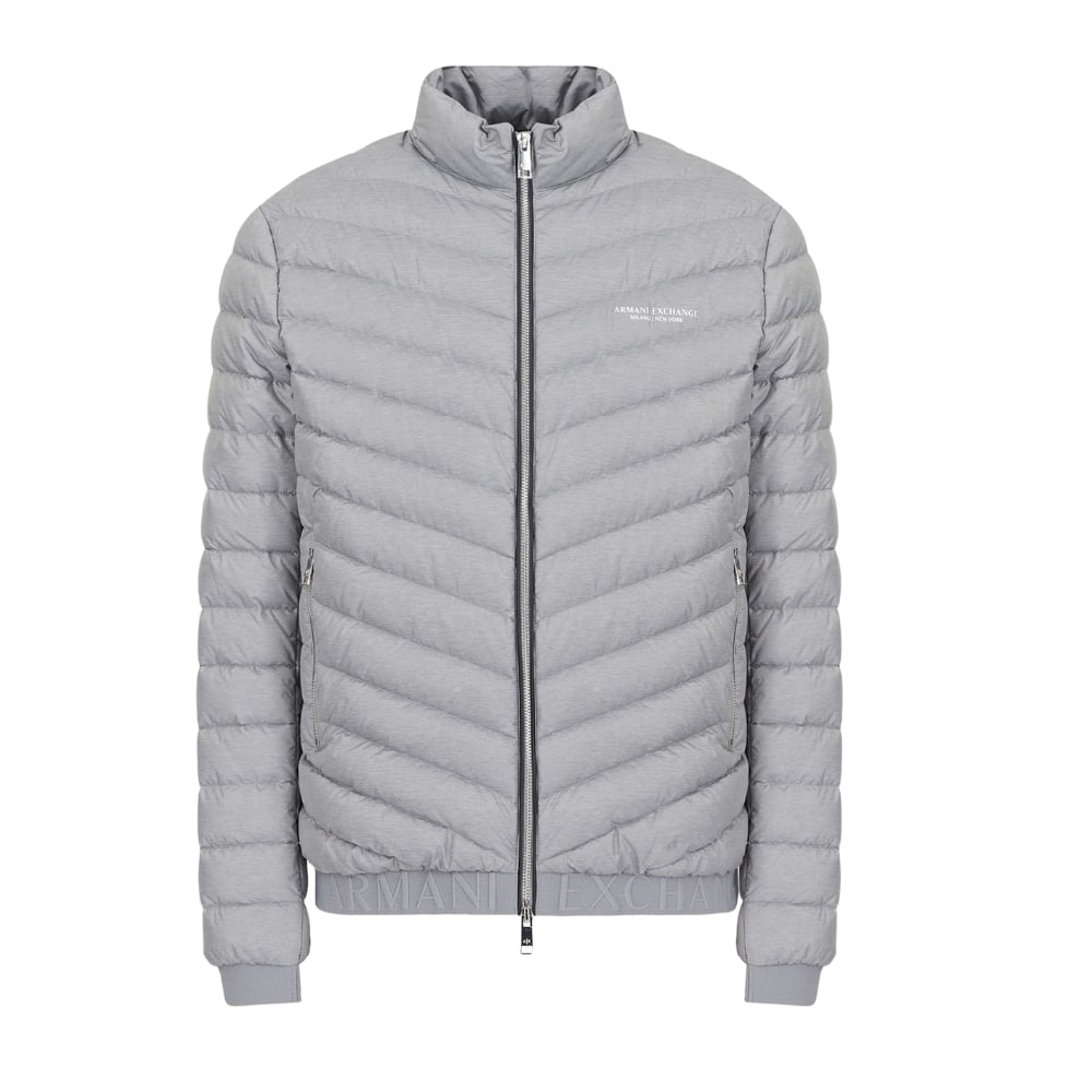 Armani Exchange Padded Down Grey Puffer Jacket