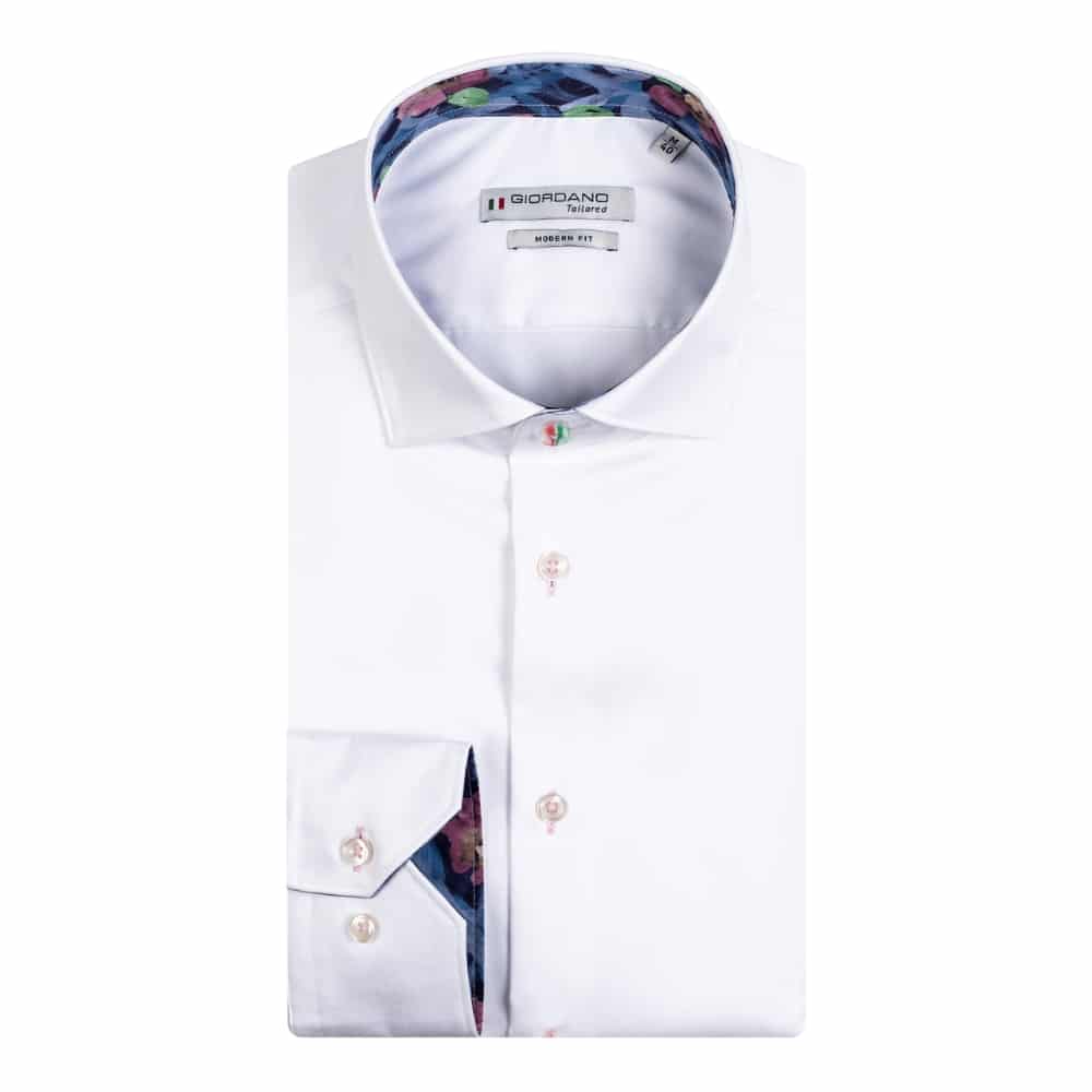 Giordano Maggiore Floral Liberty Print Trim White Shirt