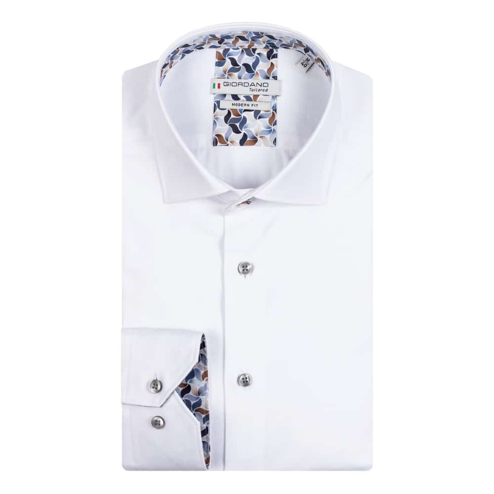 Giordano Maggiore Mosaic Tiles Trim White Shirt