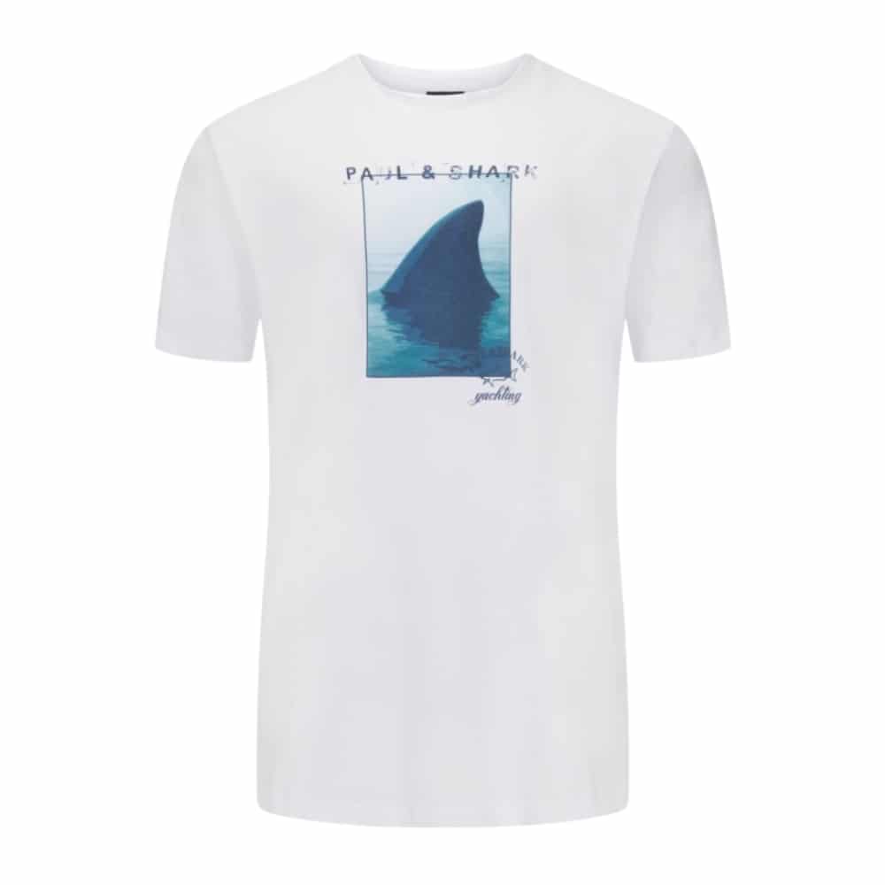 Paul Shark Cotton Print White T Shirt