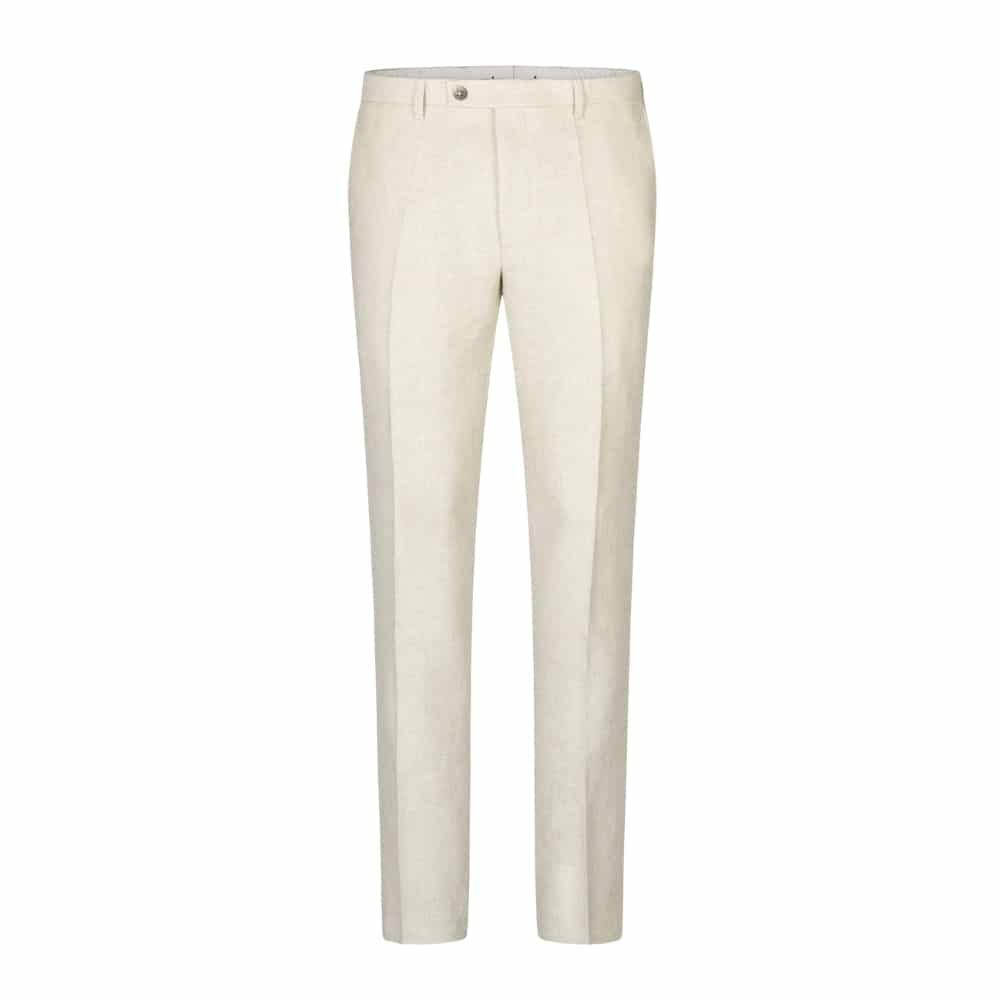 Roy Robson Linen Cotton Blend Slim Fit Beige Trousers