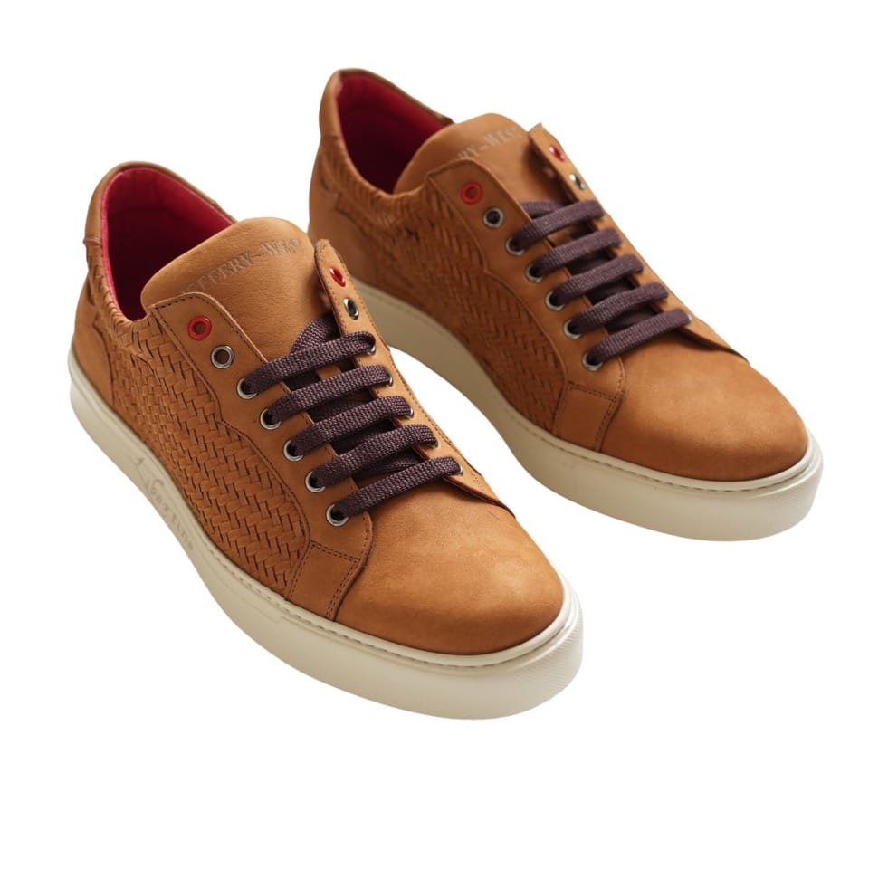 Jeffery West Apollo Tan Woven Nobuck Trainers 3