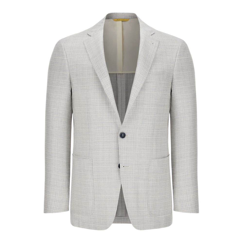 Canali Silk Wool Kei Ice White Linen Jacket