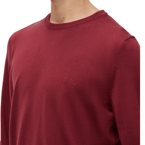 BOSS Dark Red Jumper close 2023