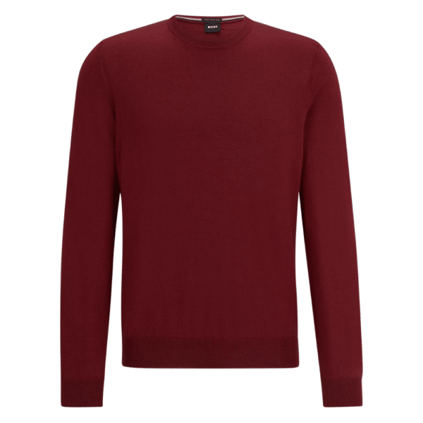 BOSS Dark Red Jumper front 2023