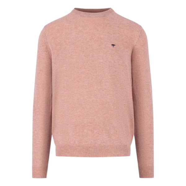 FYNCH HATTON PALE BERRY CREW NECK JUMPER