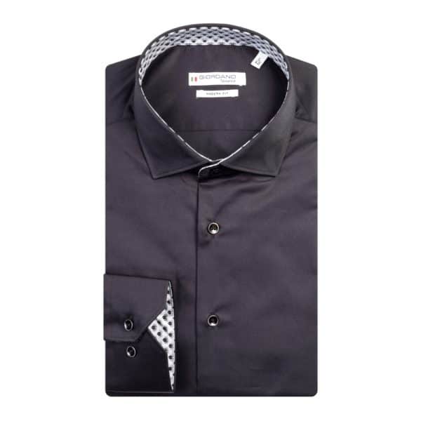 Giordano Maggiore Arches Trim Semi Cutaway Black Shirt