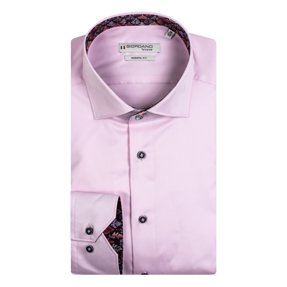 Giordano Maggiore Autumn Leaves Trim Semi Cutaway Light Pink Shirt