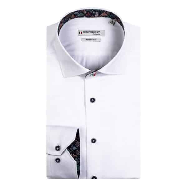 Giordano Maggiore Autumn Leaves Trim Semi Cutaway White Shirt