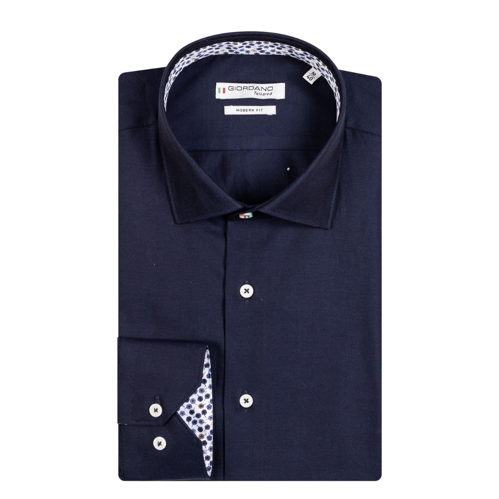 Giordano Maggiore Dandelions Trim Semi Cutaway Navy Shirt