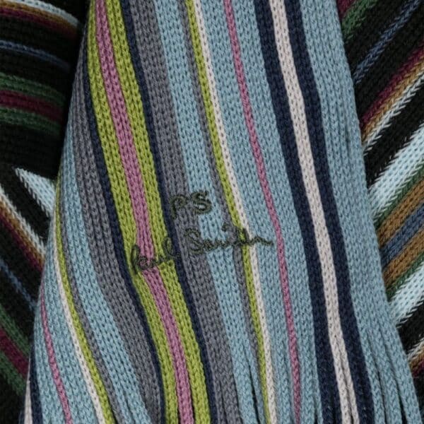 PAUL SMITH MERINO WOOL ‘SPECTRUM STRIPE SCARF Logo