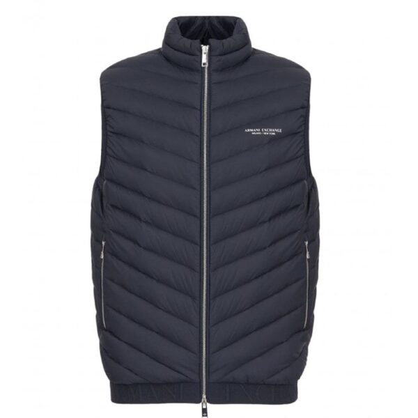 ARMANI EXCHANGE BLUE MILANO PUFFER GILET