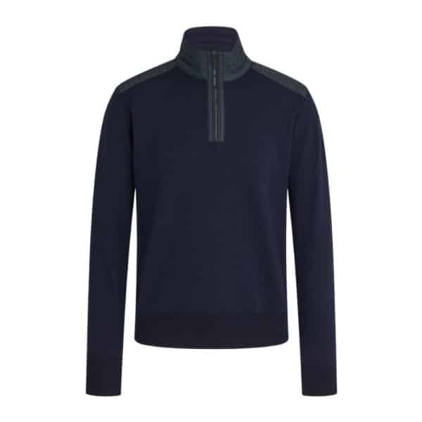 Belstaff Kilmington Washed Navy Quarter Zip Jumper