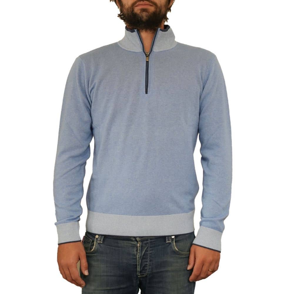 CODICE LIGHT BLUE HALF ZIP JUMPER BACK