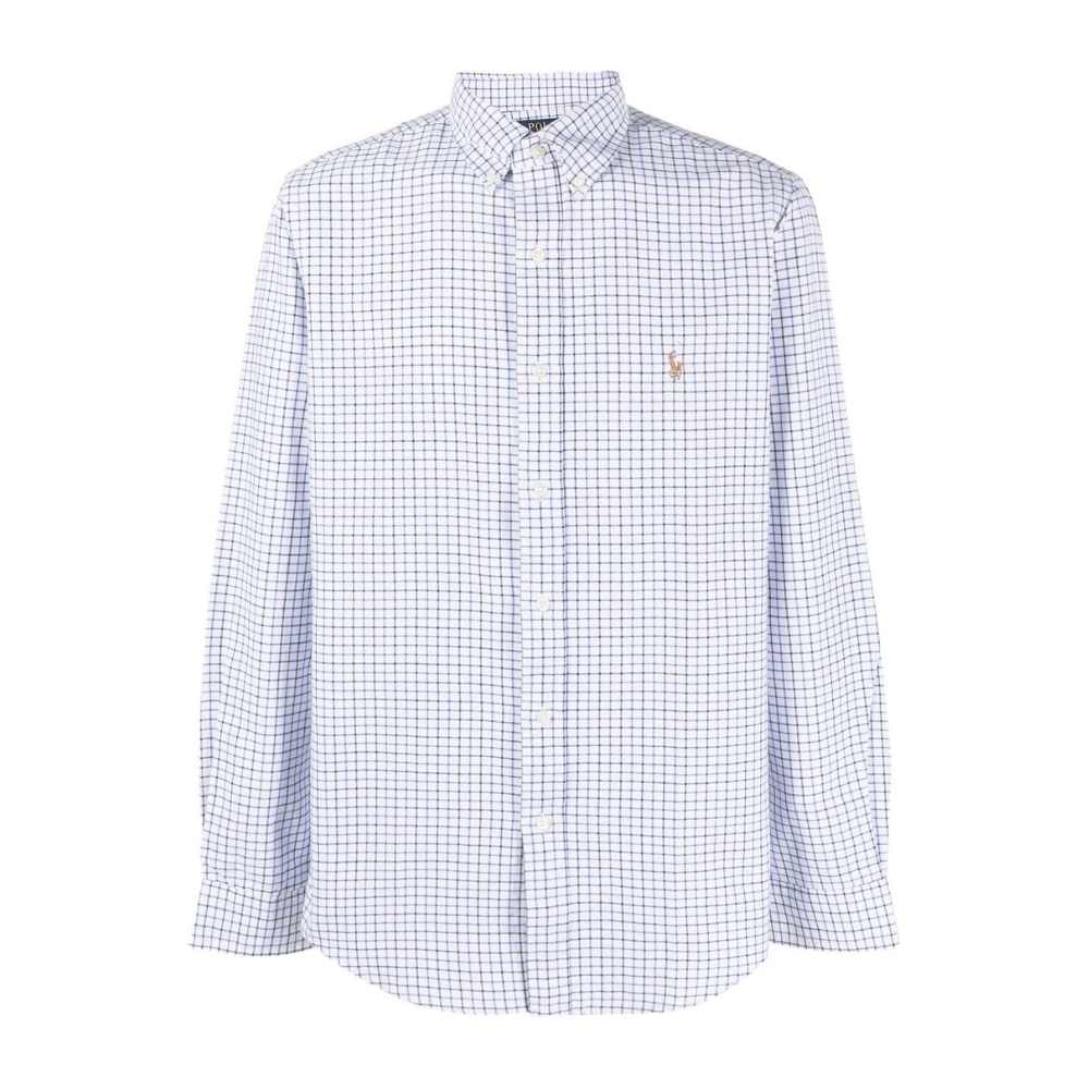 POLO RALPH LAUREN CUSTOM FIT GRID CHECK WHITE OXFORD SHIRT