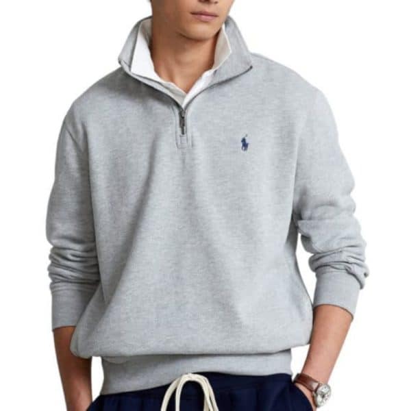 POLO RALPH LAUREN GREY HALF ZIP SWEATSHIRT1